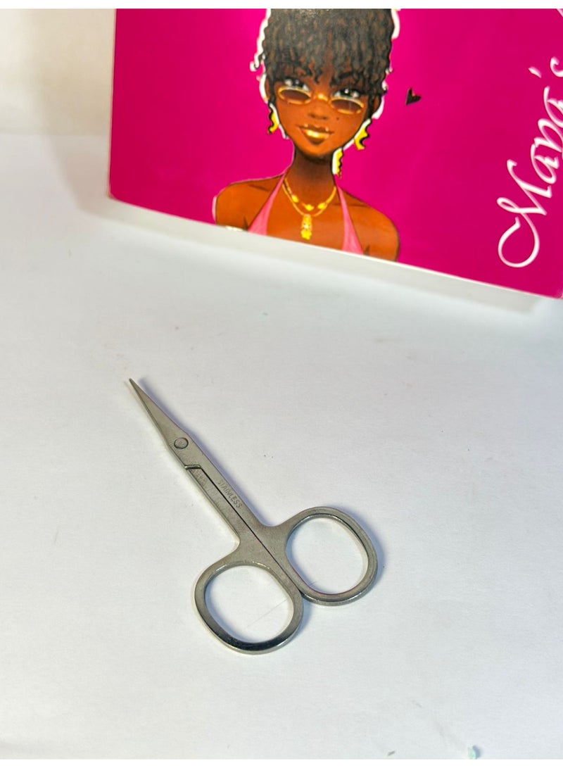 Stainless Steel Eyebrow Grooming Scissors - Silver 1PC - Image 1
